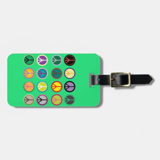 Étiquette À Bagage Un motif haut en couleur des années 60 (Devant horizontal)