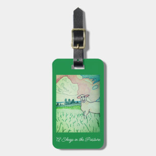 Étiquette À Bagage Un mouton dans le pâturage
