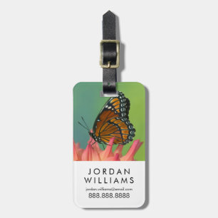 Étiquette À Bagage Un papillon vice-roi sur une zinnia