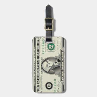 Étiquette À Bagage Une étiquette de bagage de billet d'un dollar des