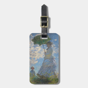 Étiquette À Bagage Une femme avec un parasol Paysage français
