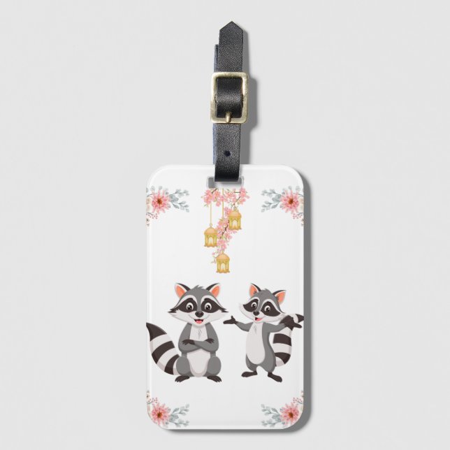 Étiquette À Bagage Une humeur joyeuse et ludique, comme les ratons la (Devant Vertical)