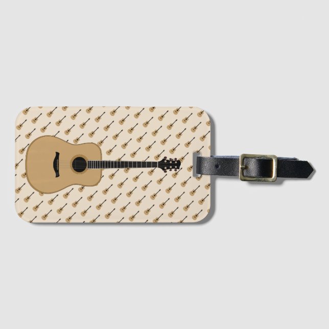 Étiquette À Bagage Une jolie guitare (Devant Horizontal)