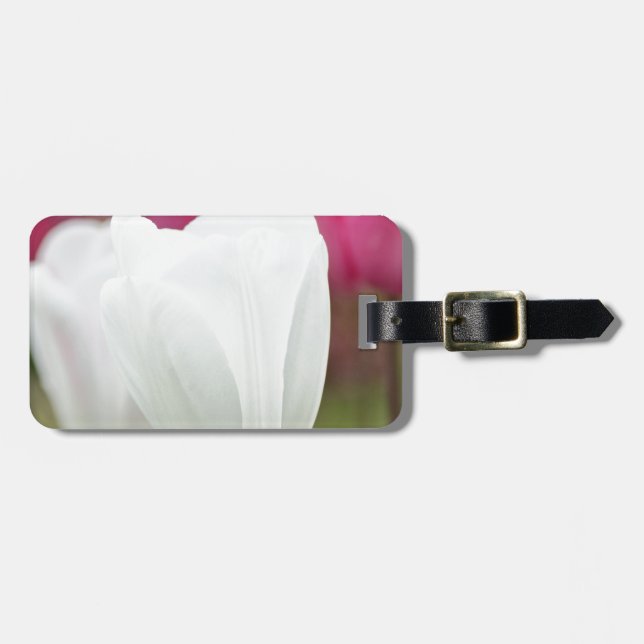 Étiquette À Bagage Une tulipe blanche (Devant horizontal)