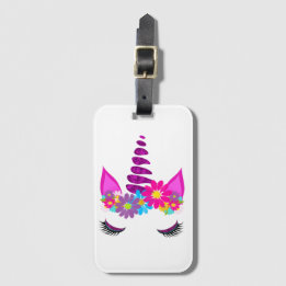 Étiquette À Bagage Unicorn Flowery Super mignonne Girl