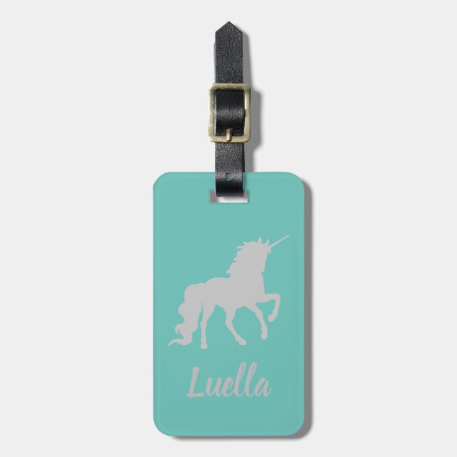 Étiquette À Bagage Unicorne Cute personnalisée (Devant Vertical)