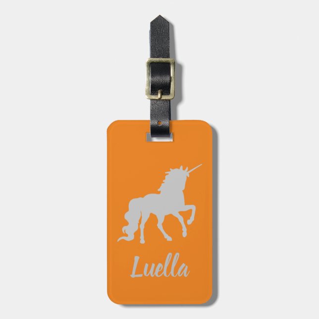 Étiquette À Bagage Unicorne Cute personnalisée (Devant Vertical)