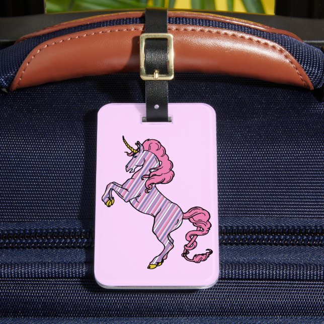 Étiquette À Bagage Unicorne rose et pourpre (Insitu Rectoal 2)