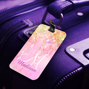 Étiquette À Bagage Unicorne rose mignon Unicorn Parties scintillant D