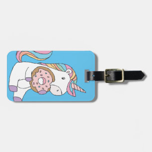 Étiquette À Bagage Unicornes affamées Unicorne colorée Art mignon