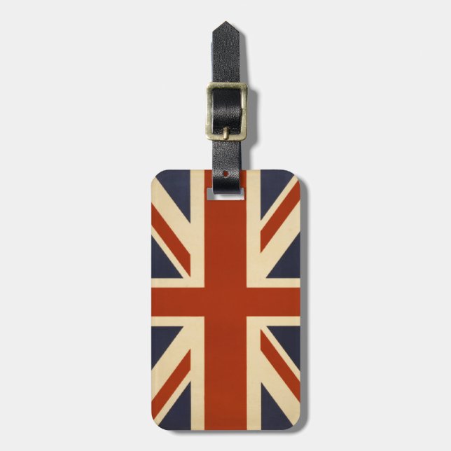 Étiquette À Bagage Union Jack Retro (Devant Vertical)