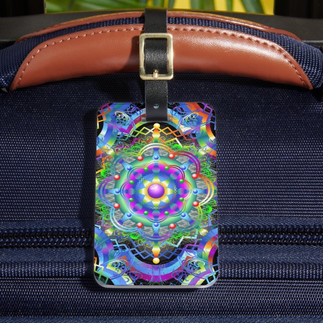 Étiquette À Bagage Univers Mandala Couleurs Psychédéliques (Insitu Rectoal 2)