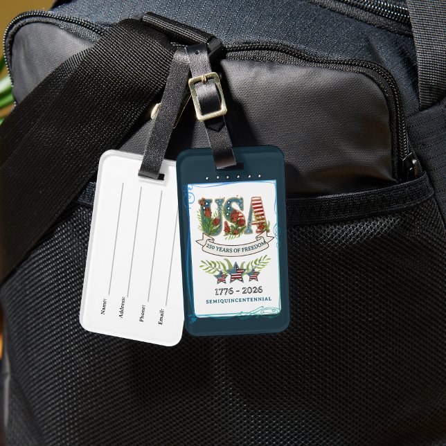 Étiquette À Bagage US 250 Years of Freedom Elegant Botanical (US 250 Years of Freedom Elegant Botanical Luggage Tag)