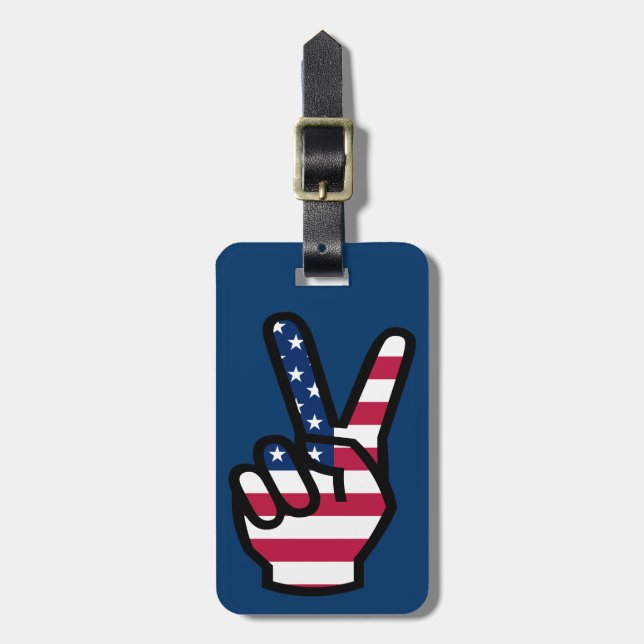 Étiquette À Bagage US Victory Sign (Devant Vertical)