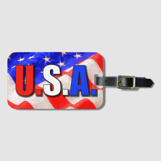 ÉTIQUETTE À BAGAGE USA (Devant Horizontal)