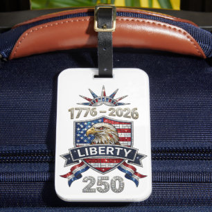 Étiquette À Bagage USA 250 Liberty Eagle 1776–2026 Style Strass