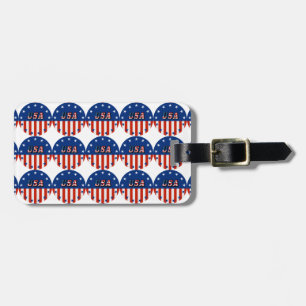 Étiquette À Bagage USA - American Flag & Stars in Circle Luggage Tag