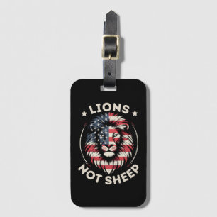 ÉTIQUETTE À BAGAGE USA FLAG, LIONS NON SHEEP