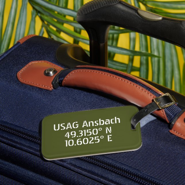 Étiquette À Bagage USAG Ansbach Latitude Longitude (Insitu Rectoal 3)
