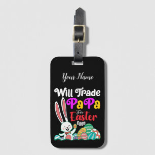 Étiquette À Bagage Va Échanger Des Papa Pour Les Oeufs De Pâques