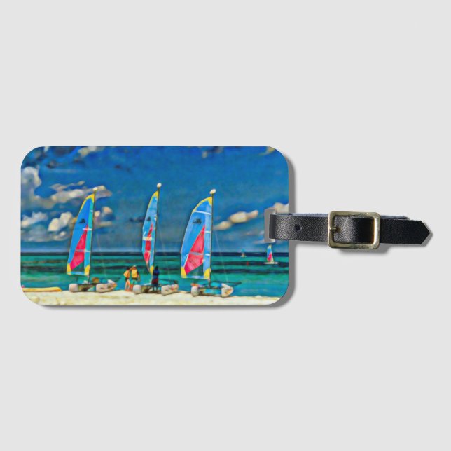 Étiquette À Bagage Vacances à la plage tropicale (Devant Horizontal)