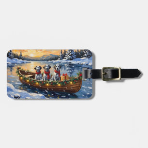 Étiquette À Bagage Vacances de Noël en bateau dalmate