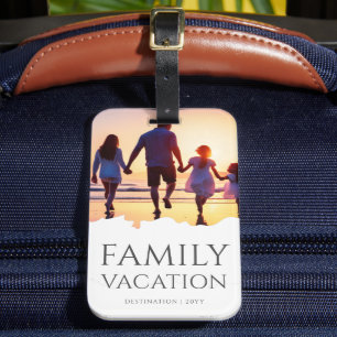 Étiquette À Bagage Vacances en famille élégantes Photo de voyage en