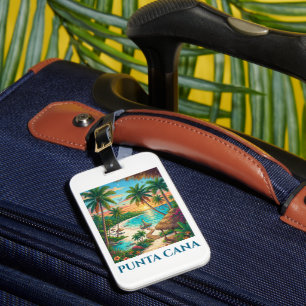 Étiquette À Bagage Vacances Vintage Punta Cana République dominicaine