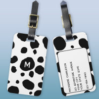 Vache amusante Imprimer noir et blanc Monogramme i