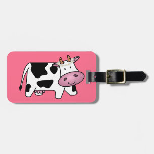 Étiquette À Bagage Vache debout avec marguerites