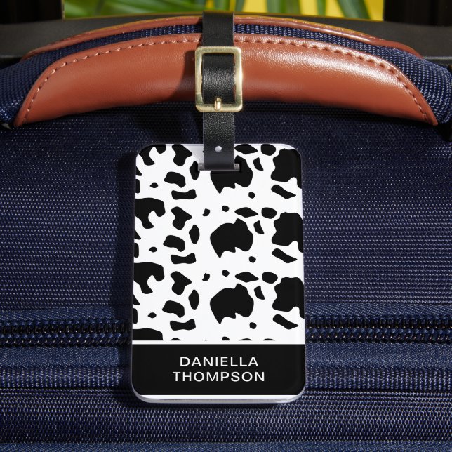 Étiquette À Bagage Vache Friesienne moderne Holstein Imprimer Voyage  (Insitu Rectoal 2)