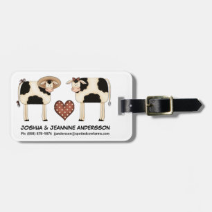 Étiquette À Bagage Vaches à pays ! Couples Folkart primitif Taureau