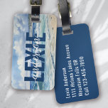 Étiquette À Bagage Vagues bleu océan personnalisées<br><div class="desc">Offrez-vous vos bagages grâce à ce design personnalisé qui conviendra parfaitement aux voyageurs</div>