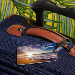 Étiquette À Bagage Vagues de plage personnalisées