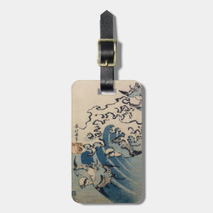 Étiquette À Bagage Vagues et oiseaux, c.1825 (copie de bois de