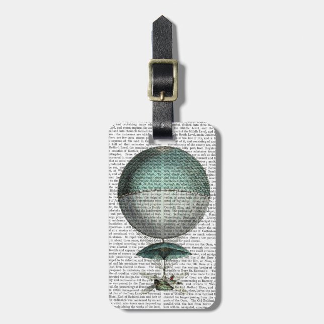 Étiquette À Bagage Vaisseau Volant Hot Air Balloon (Devant Vertical)