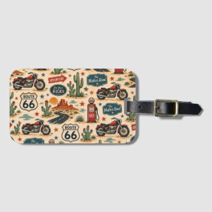 Étiquette À Bagage Valise de moto Route 66 Voyage Americana