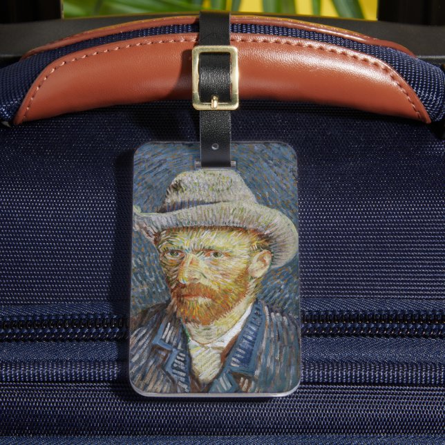 Étiquette À Bagage Van Gogh Autoportrait Gris Sens Casquette Peinture (Insitu Rectoal 2)