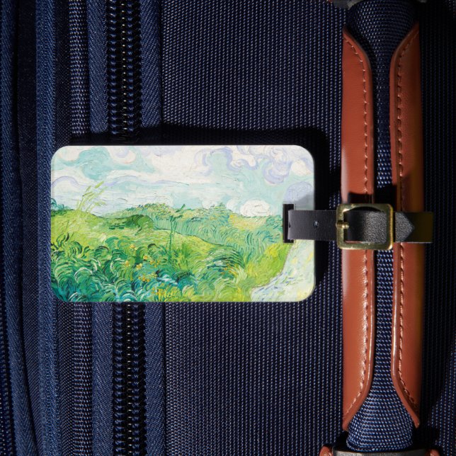 Étiquette À Bagage Van Gogh Green Blé Fields Auvers. Impressionnisme (Insitu Rectoal 4)