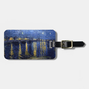 Étiquette À Bagage Van Gogh Nuit étoilée sur Rhône