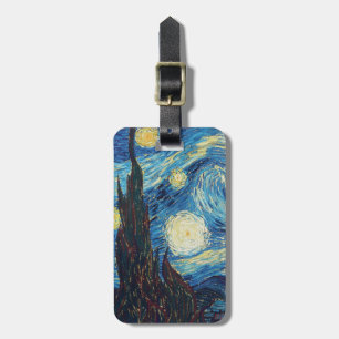 Étiquette À Bagage Van Gogh Nuit étoilée Vintage Bleu Chef-d'œuvre