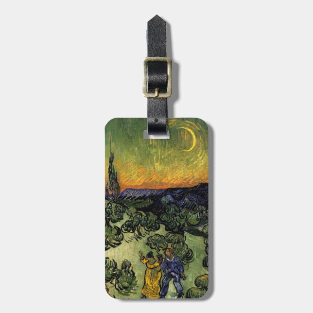 Étiquette À Bagage Van Gogh : Promenade de soirée (Devant Vertical)