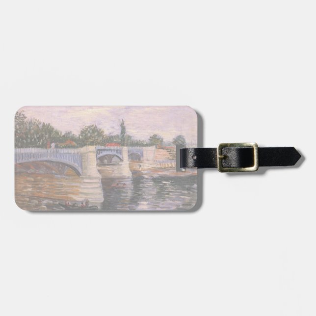 Étiquette À Bagage Van Gogh Seine River avec Pont del Grande Jette (Devant horizontal)