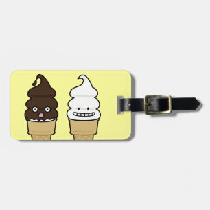 Étiquette À Bagage Vanille molle de chocolat de gaufrette de cornet