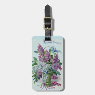 Étiquette À Bagage Vase à fleur vintage/victorien personnalisé