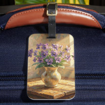 Vase de violettes violettes Impasto