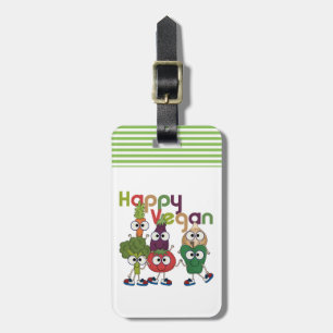 Étiquette À Bagage Végétalien heureux