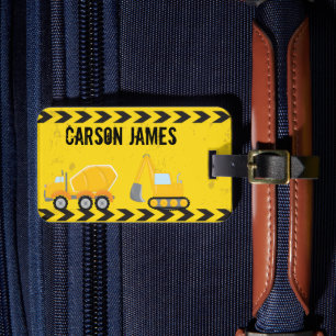 Étiquette À Bagage Véhicules de construction Garçons Personnalisés Ja