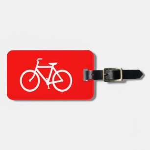 Étiquette À Bagage Vélo rouge et blanc