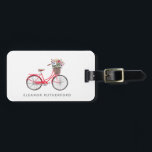 Étiquette À Bagage Vélo simple avec fleurs Cycliste personnalisé<br><div class="desc">Balise simple Vélo avec Fleurs Bagage Cycliste Personnalisé</div>